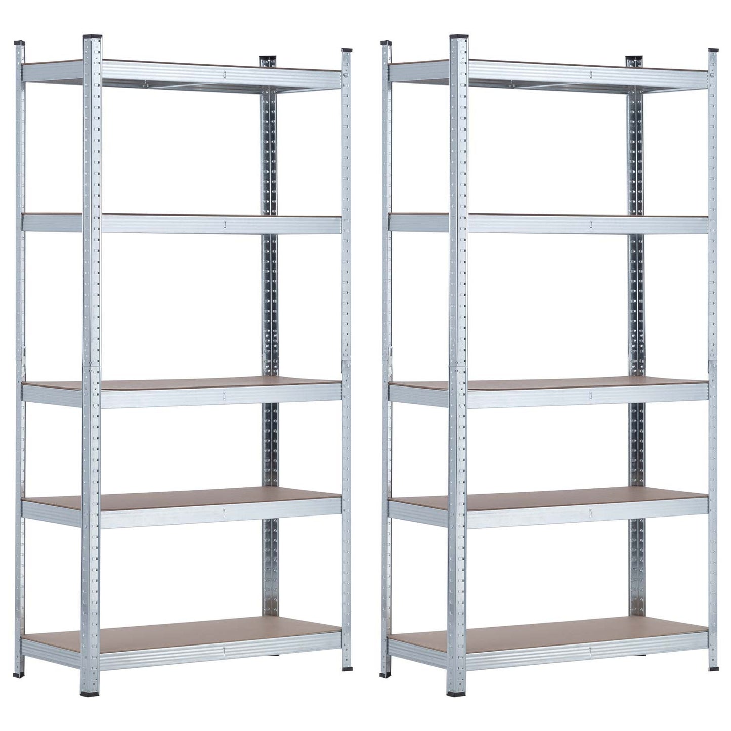 Pack 2 Estanterías Modulares Galvanizadas Con 5 Baldas Ajustables 180x90x40_0