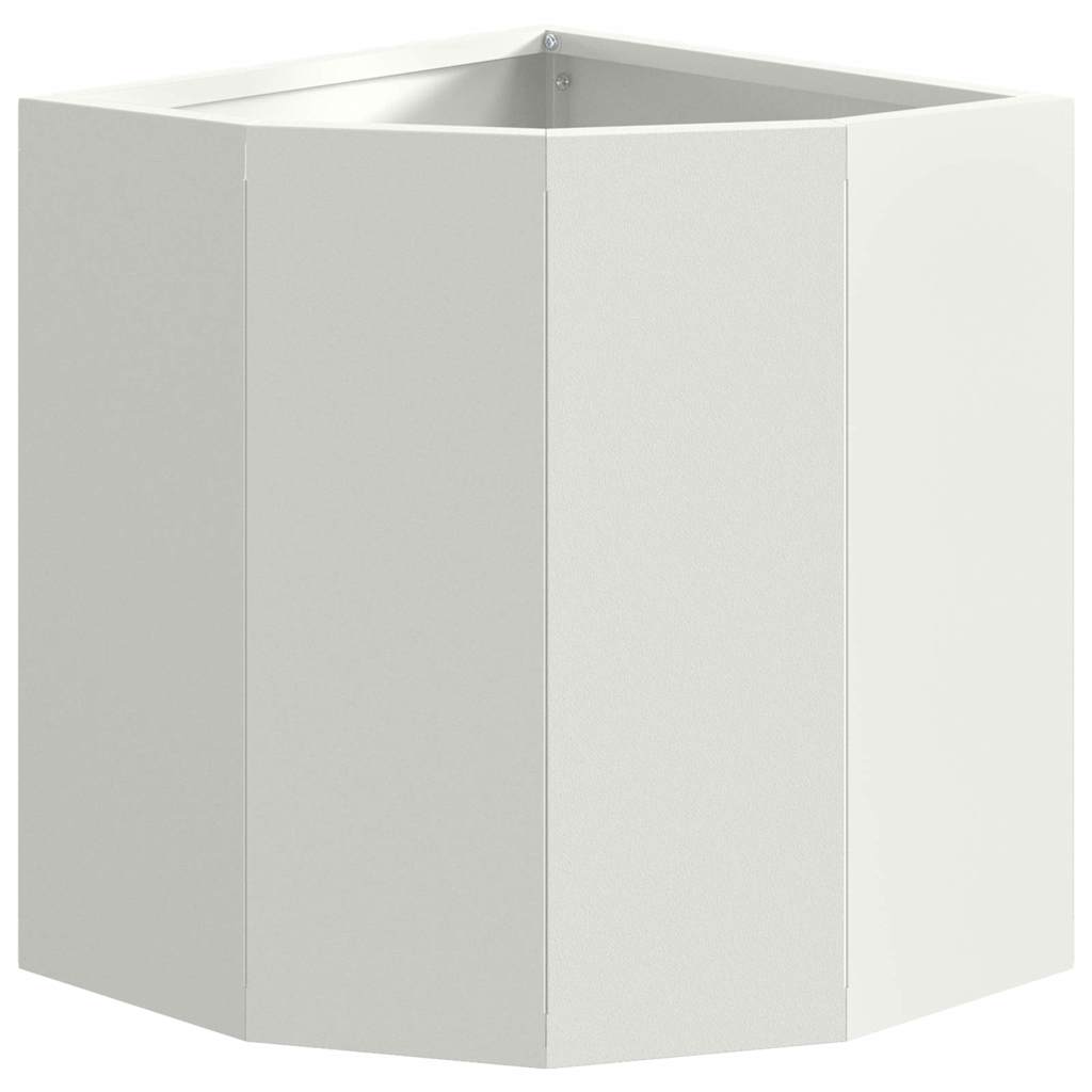 Macetero De Esquina Blanco 30 X 30 X 35 Cm Acero_4