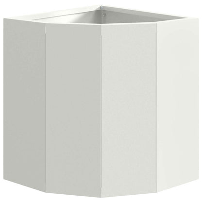 Macetero De Esquina Blanco 30 X 30 X 35 Cm Acero_4