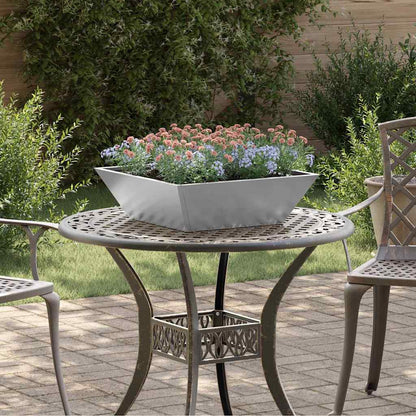 Macetero De Jardín Plateado 50 X 50 X 15 Cm Acero Galvanizado_1