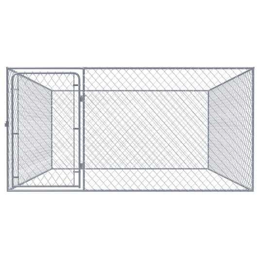 Perrera De Exterior De Acero Galvanizado 2x2x1 M_0