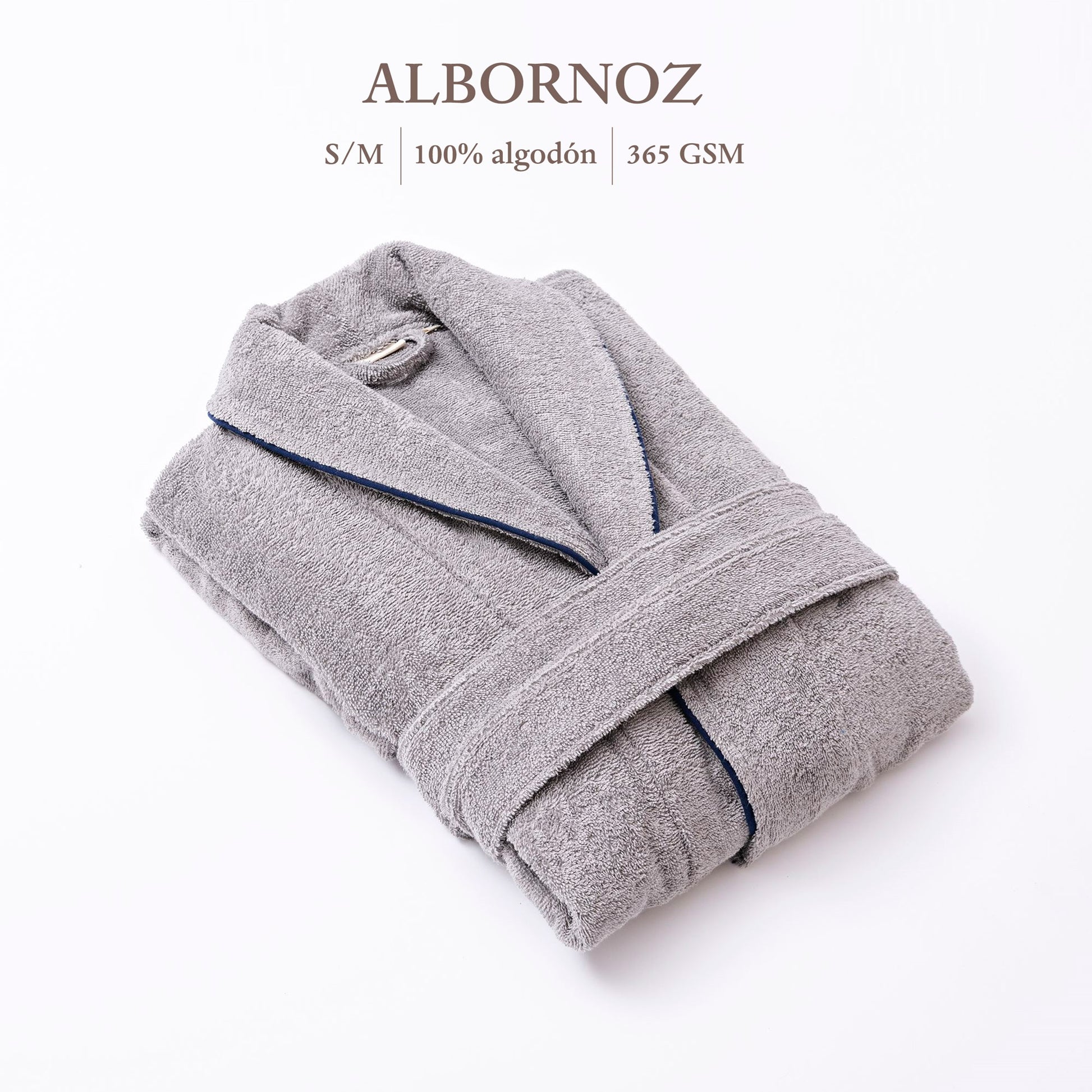 Albornoz S/m 100% Algodón 360gsm Gris Scalpers Home