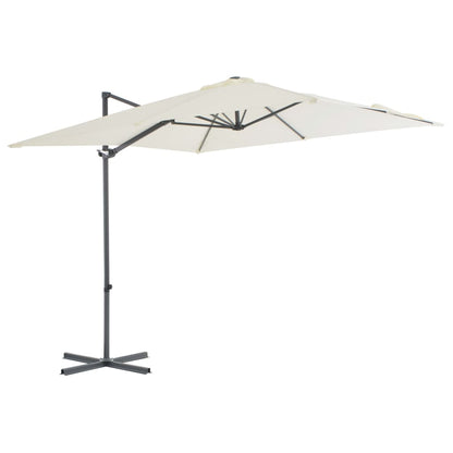 Vidaxl Sombrilla De Jardín Voladiza Con Palo De Acero Arena 250x250 Cm_0