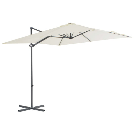 Vidaxl Sombrilla De Jardín Voladiza Con Palo De Acero Arena 250x250 Cm_0