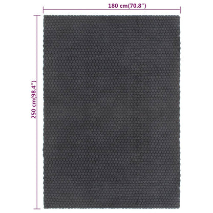 Alfombra Rectangular Algodón Antracita 180x250 Cm / Vetonek_2