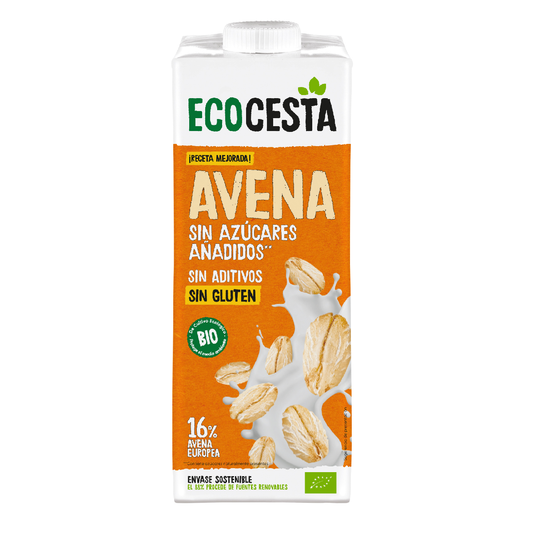 Bebida de aveia biológica sem glúten e sem açúcar, 1L Ecocesta