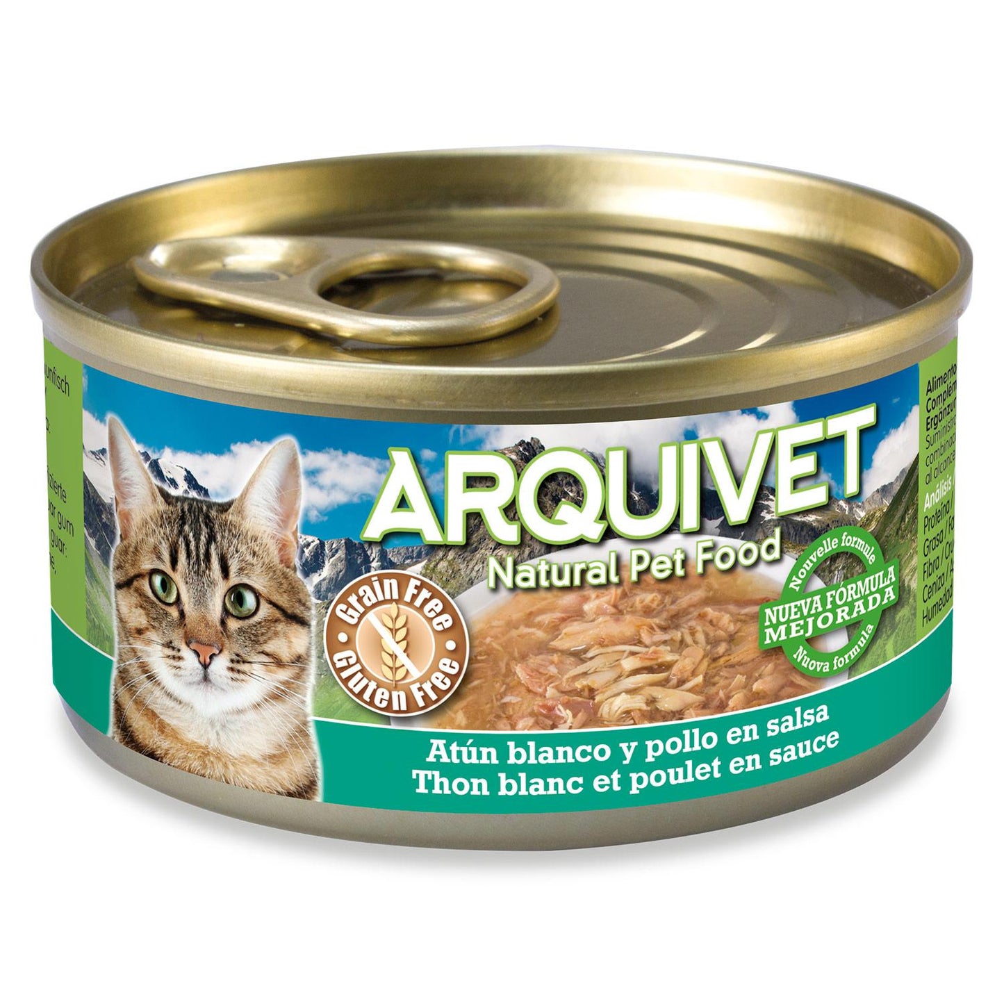Ração Húmida para Gatos Arquivet Atum Branco e Frango em Molho 80g
