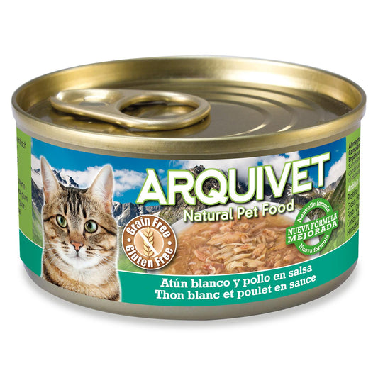 Ração Húmida para Gatos Arquivet Atum Branco e Frango em Molho 80g