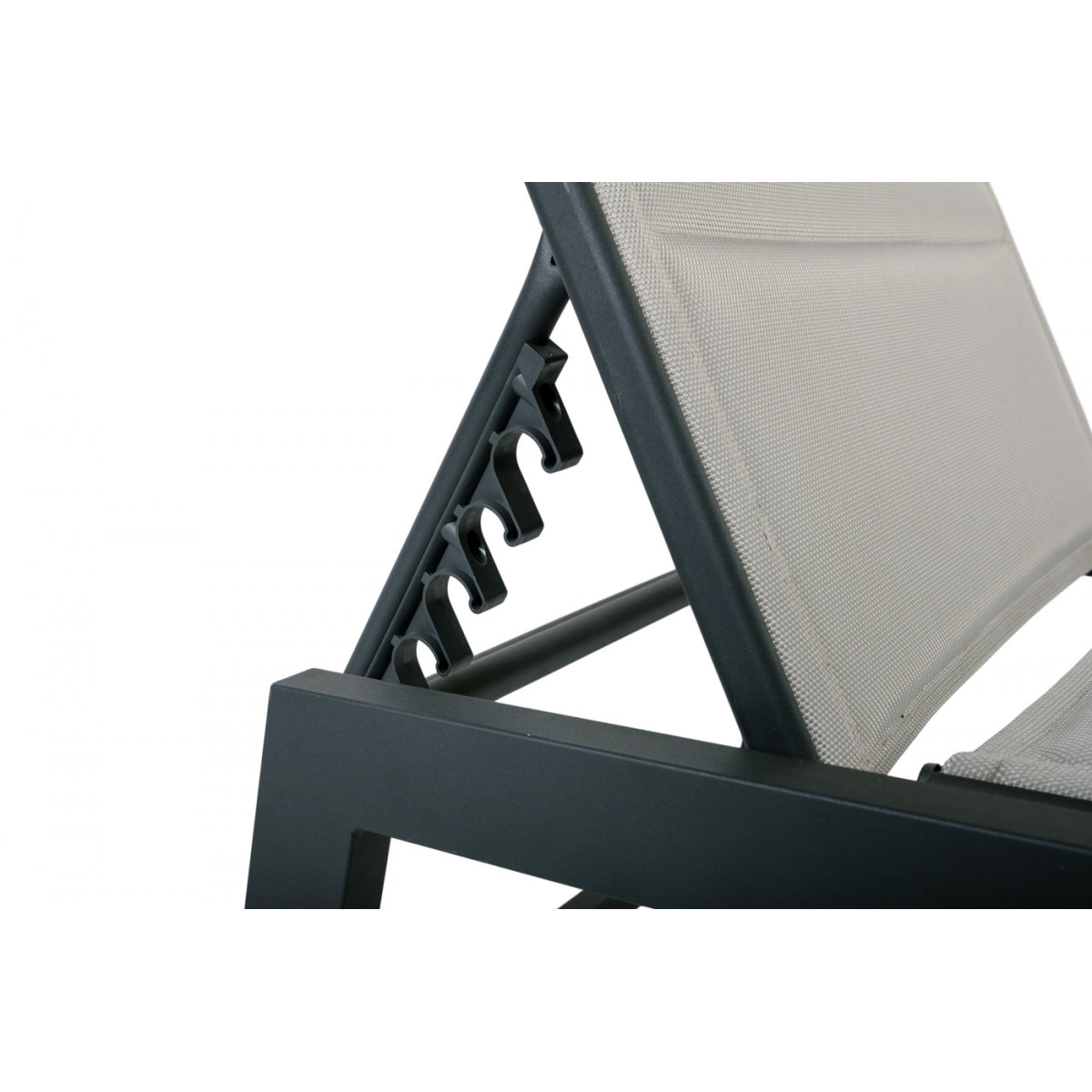 Lote De 2 Tumbonas Pampa Texaline Gris Con Espuma 2x1 Y Multiposiciones De Aluminio Con Ruedas Apilables 199x65x42cm - Tumbonas, Hamacas Y Tumbonas_1