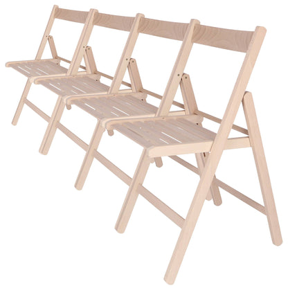 Well Home Mobiliario & Decoración - Pack 4 Sillas Bas En Madera De Haya, Acabado Sin Barniz_0