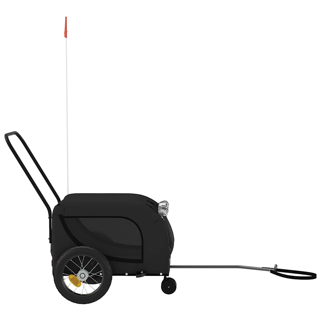 Remolque De Bicicleta Mascotas Hierro Tela Oxford Negro_4