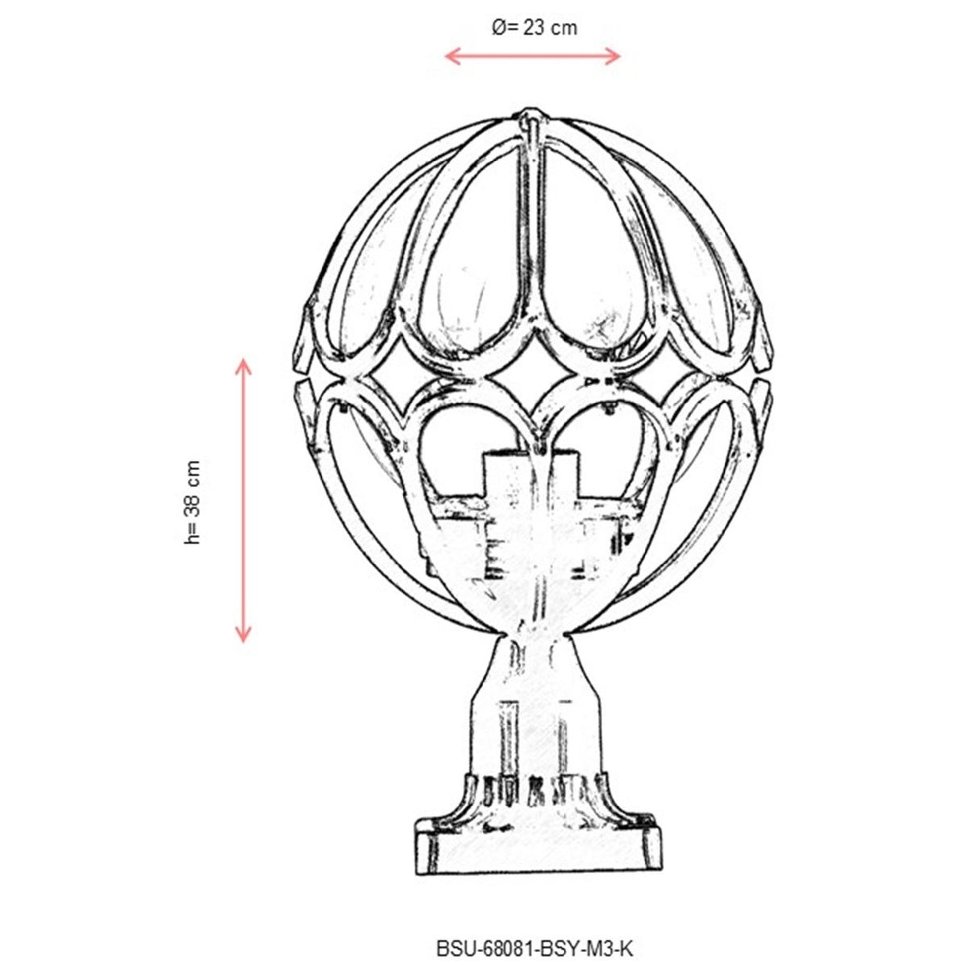 Aplique De Suelo Para Exterior, Abs , Negro, 23x23x38, Casquillo E 27 Max 60 W