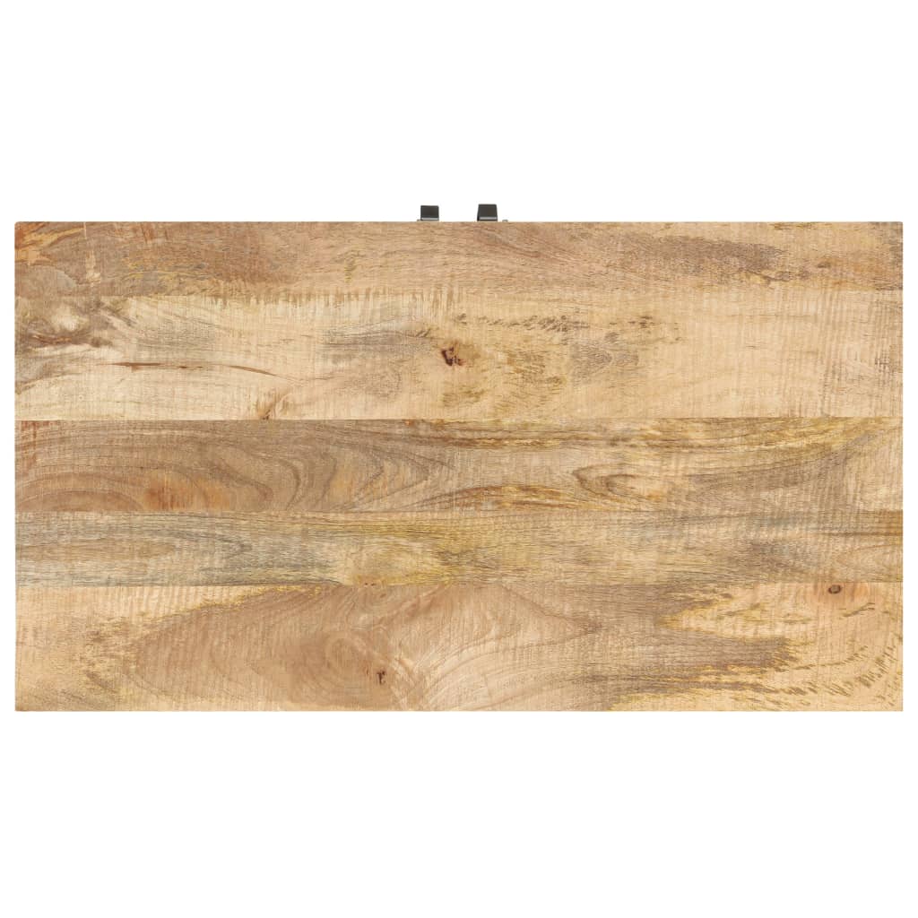 Mesa De Centro De Madera Maciza De Mango 90x50x35 Cm_4