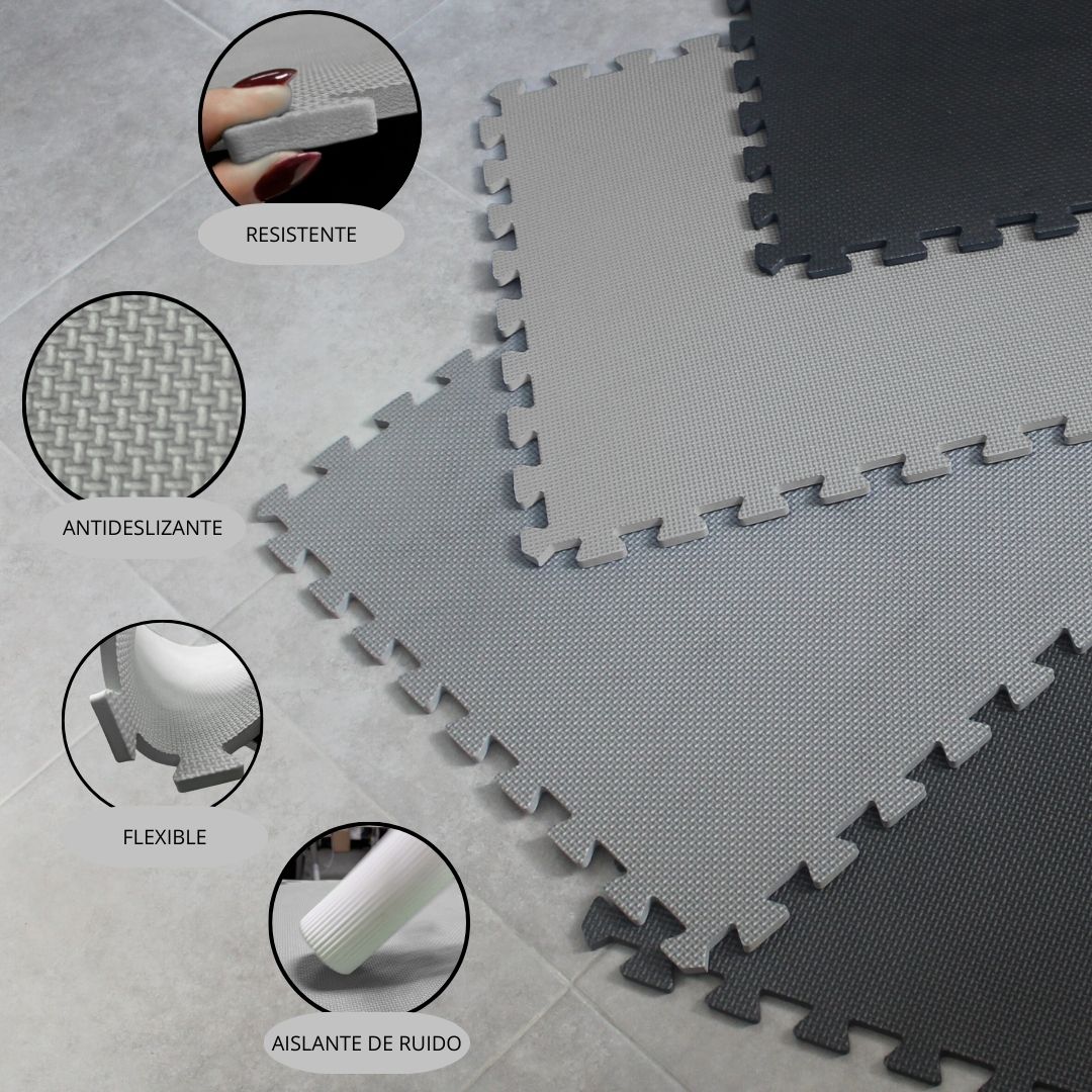 Jowy Tatami Puzzle 1cm 60x60cm – Pack 4 Uds (t60-4) Gris_3