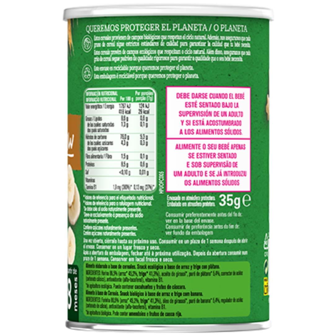 Snack de trigo e arroz biológico Gerber com banana 35 g