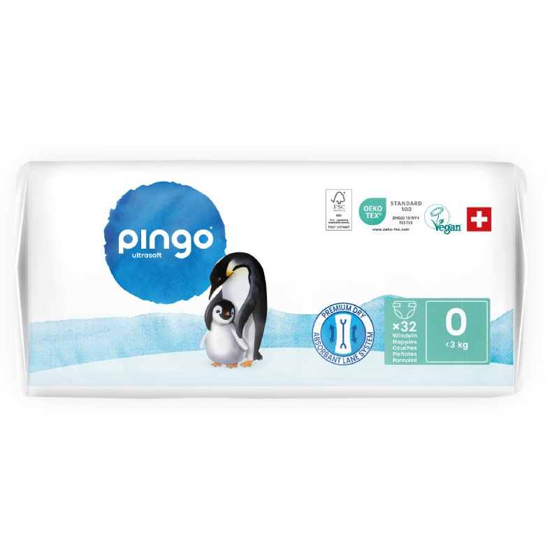 Pañales T0 (XS <3 kg) Kg) Pingo 32 Uds