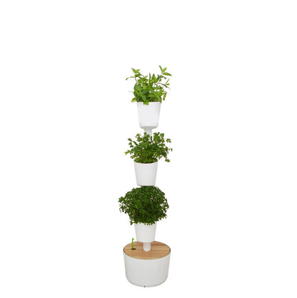 Macetero Vertical Citysens Con Riego Manual De 3 Macetas – Blanco, Polipropileno 100% Reciclado_0