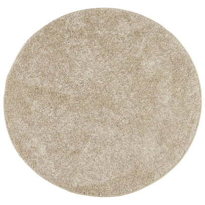 Alfombra Pelo Largo Aspecto Brillante Istan Beige Ø 120 Cm / Vetonek_0