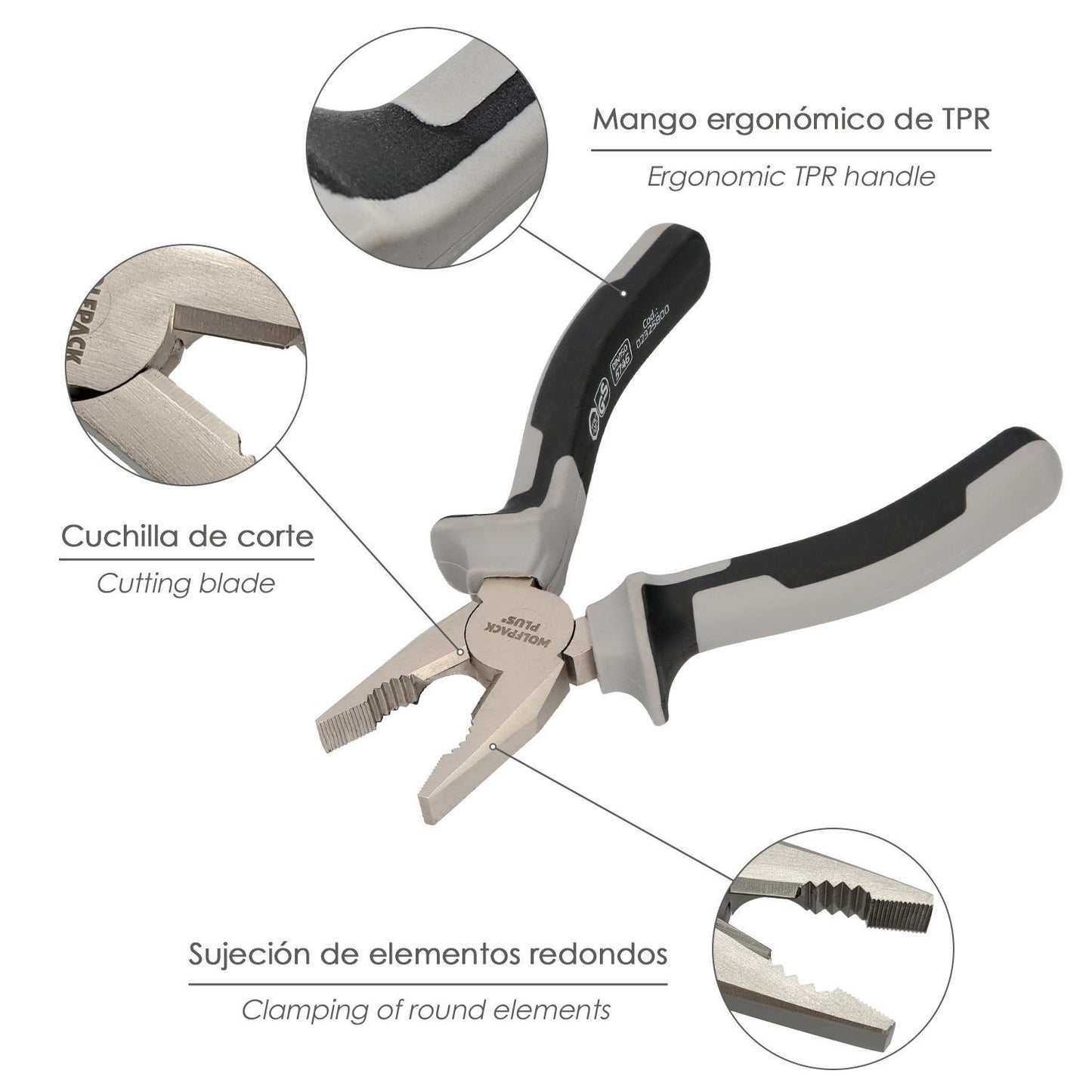 Alicates Universales 150 Mm. Acero Cromo Vanadio Din-iso 5746