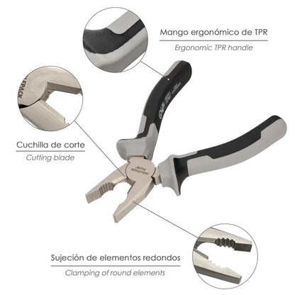 Alicates Universales 150 Mm. Acero Cromo Vanadio Din-iso 5746