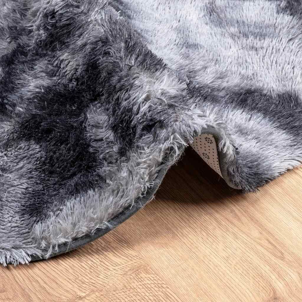 Vidaxl Alfombra De Pelo Largo Navarra Gris Oscuro 200x200 Cm Poliéster_4