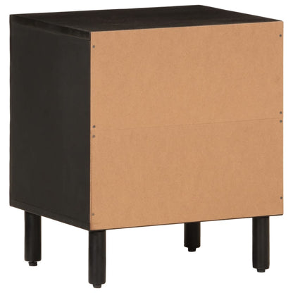Mesitas De Noche 2 Uds Madera Maciza De Mango Negro 40x33x46 Cm_4