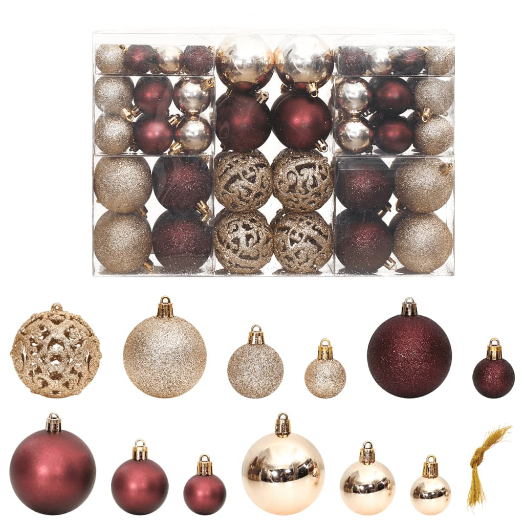 Vidaxl Bolas De Navidad 100 Uds Color Champán Y Marrón 3 / 4 / 6 Cm_0
