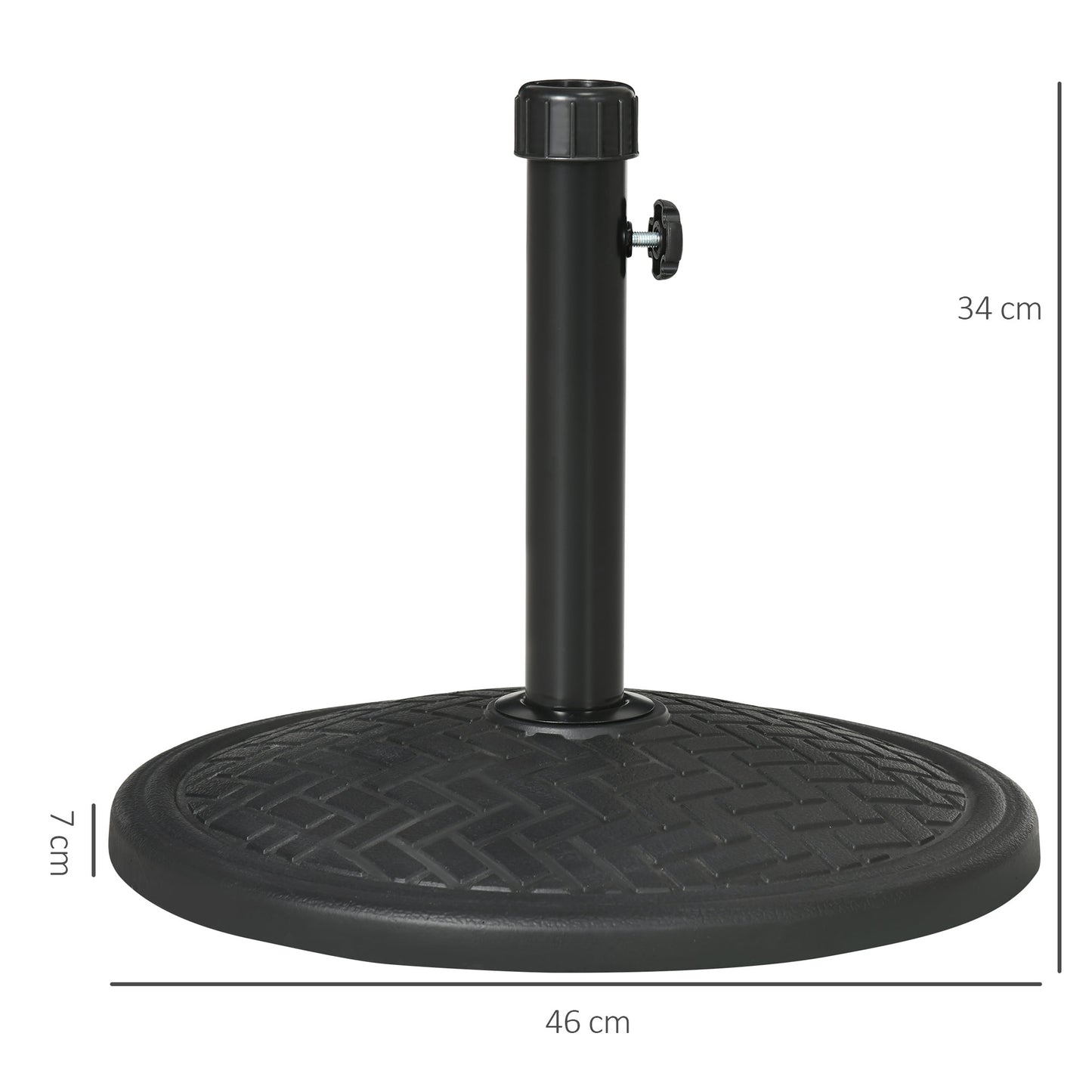 Outsunny Base De Sombrilla De Hormigón 14 Kg Para Mástil De Ø32-38 Mm Ø46x34 Cm_2