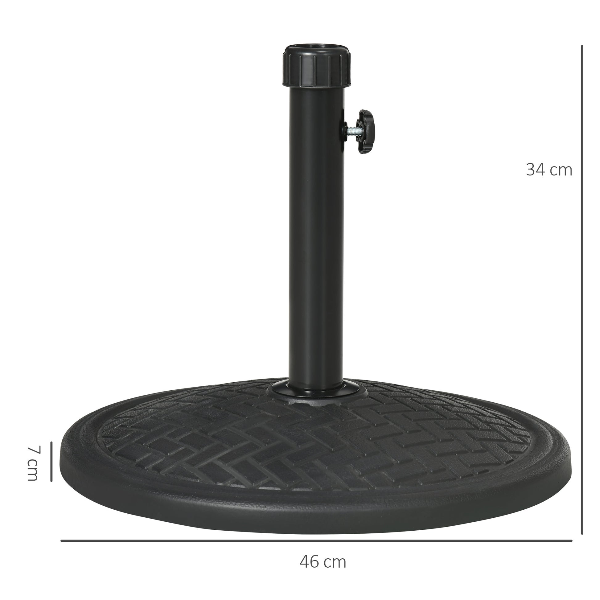 Outsunny Base De Sombrilla De Hormigón 14 Kg Para Mástil De Ø32-38 Mm Ø46x34 Cm_2