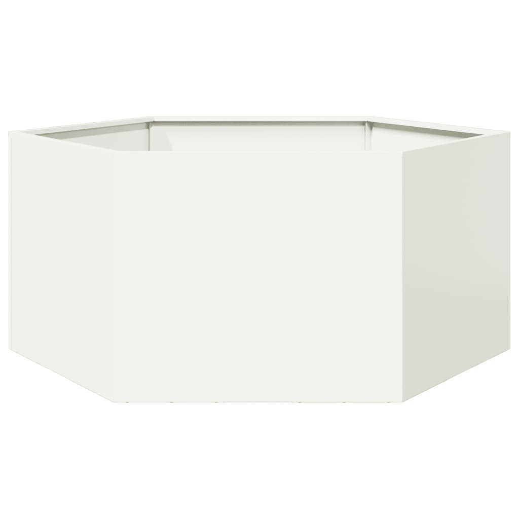 Jardinera Hexagonal De Acero Blanco 104x90x45 Cm_5