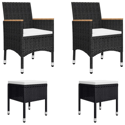 Juego De Comedor De Jardín De 5 Piezas Negro / Vetonek_2
