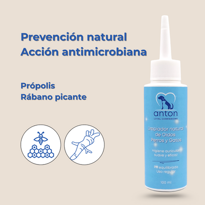 Limpiador natural de orejas y oídos para perros y gatos – 100 ml