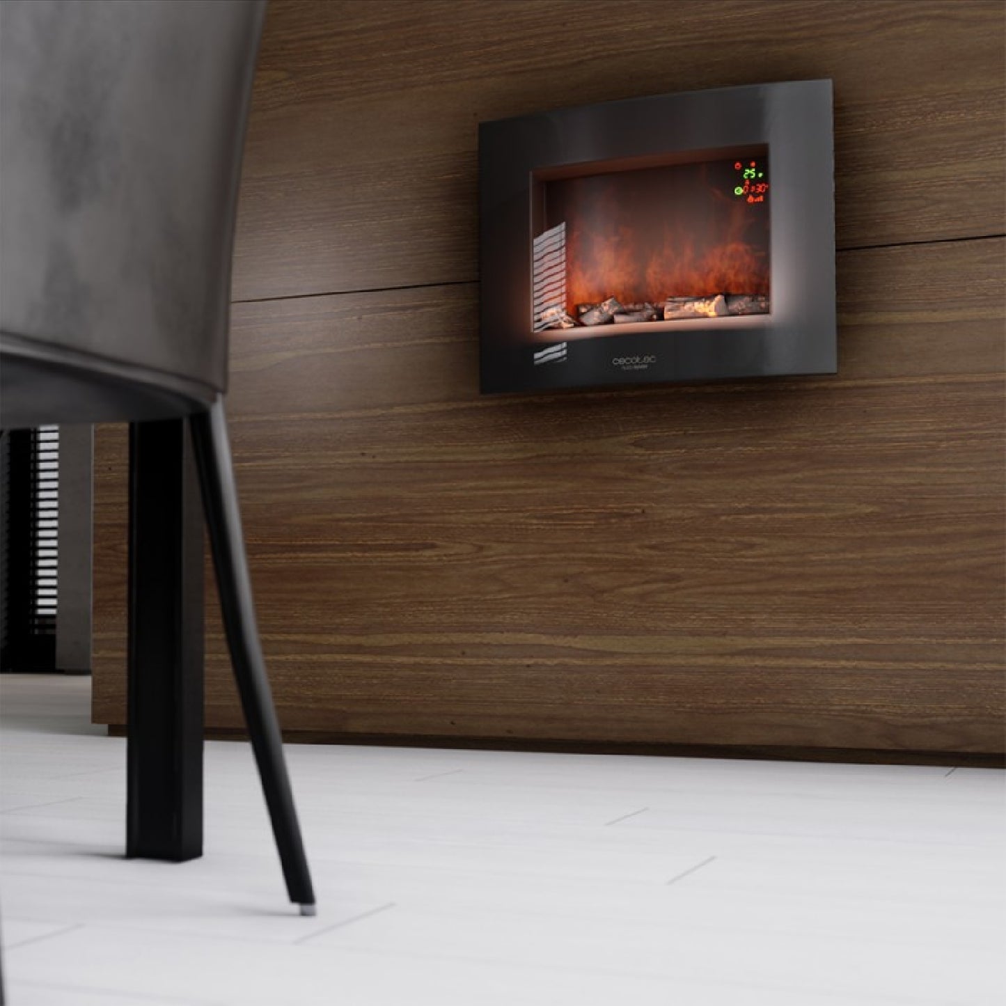Cecotec Chimenea Eléctrica Chimenea Electrica Decorativa De Pared Ready Warm 2600 Curved Flames_4