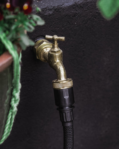 Manguera De Riego Deluxe - Set, Negro, 25 M, Tejido, Interior De Látex, Pistola De Metal_3
