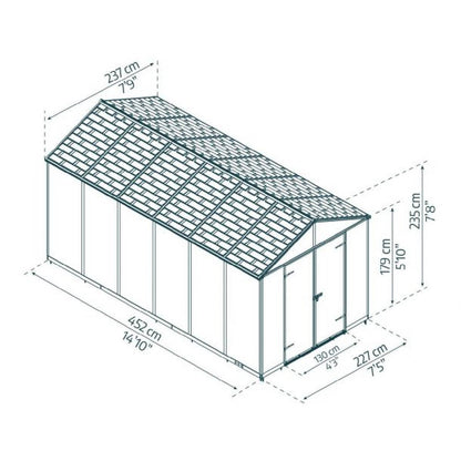 Telheiro de jardim Rubicon 237x452 cm Canopia cinzento escuro
