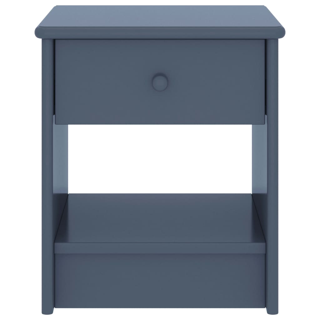 Mesita De Noche Madera Maciza De Mango Gris Claro 35x30x40 Cm_0