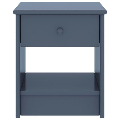 Mesita De Noche Madera Maciza De Mango Gris Claro 35x30x40 Cm_0