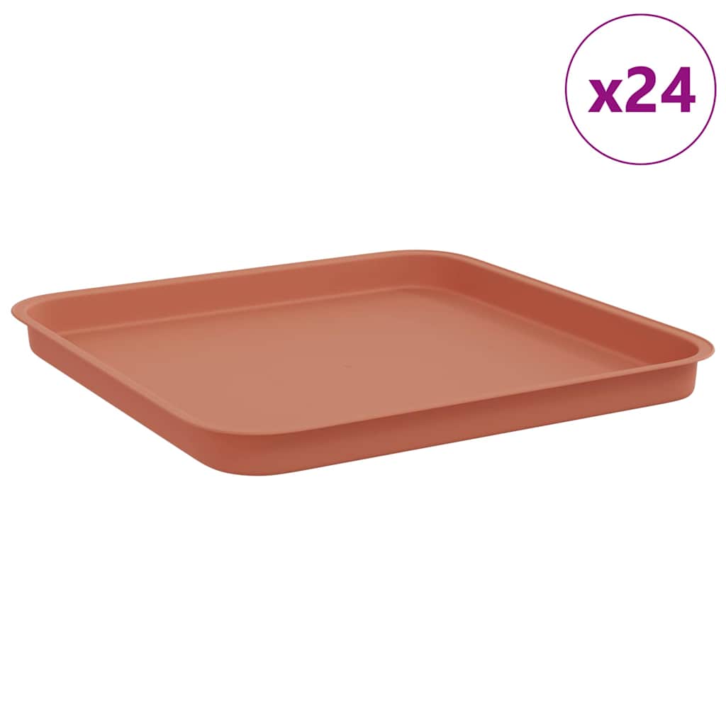 Bandeja Cuadrada Para Flores 24 Uds. Rojo Ladrillo Plástico_0