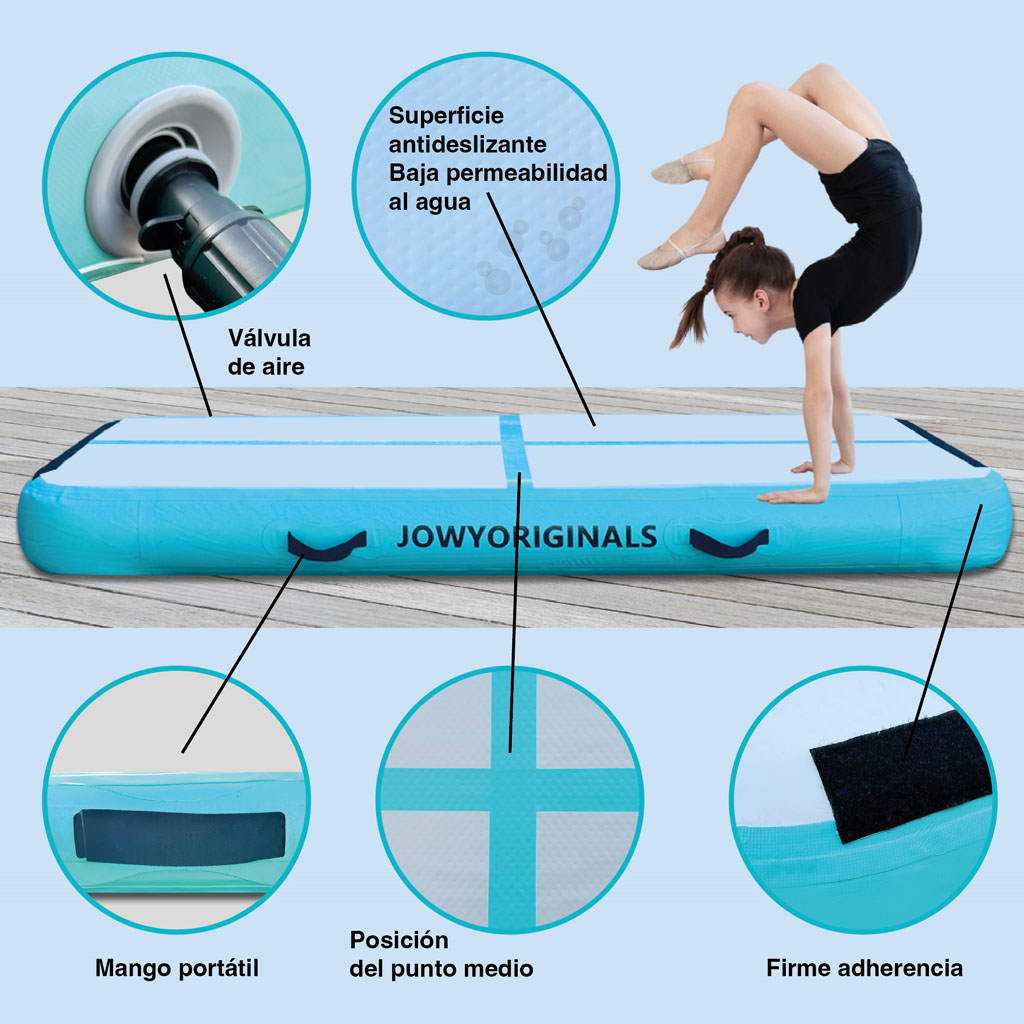 Airtrack 200x100x20cm Colchoneta Inflable, Color Azul_3