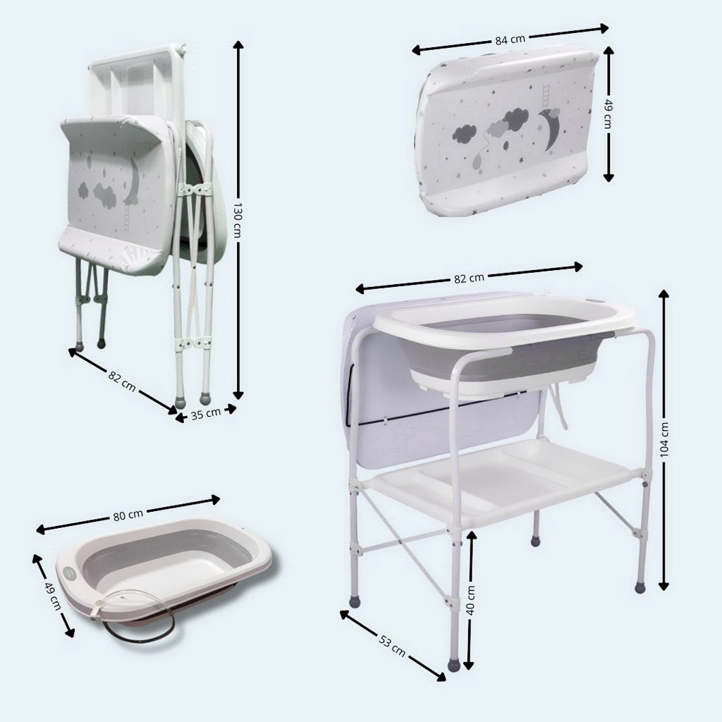 Bathby | Bañera Bebé 5 En 1 Plegable Con Soporte, Cojín Antideslizante, Cambiador (gris Pro)_2
