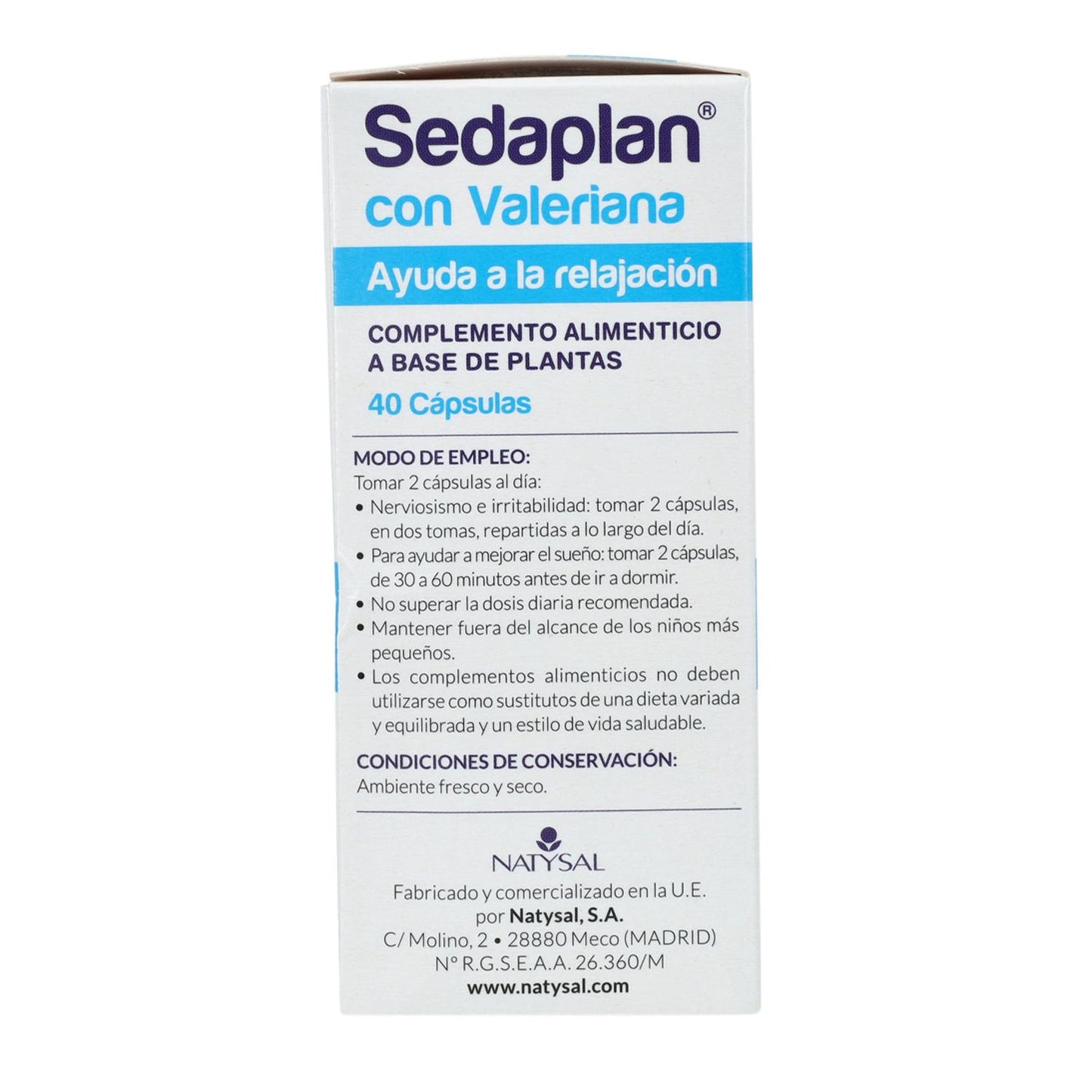 Sedaplan Sweet Dreams com Valeriana Natysal 40 cápsulas
