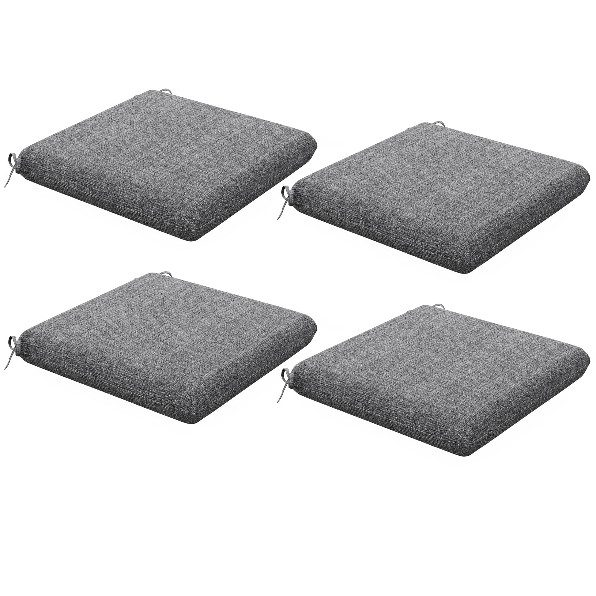 Outsunny Conjunto De Cojines Para Sillas De Comedor 47x47x7 Cm Gris_0