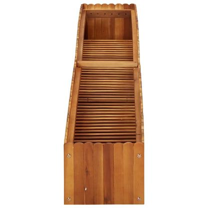 Arriate Elevado De Madera Maciza De Acacia 200x30x25 Cm_2