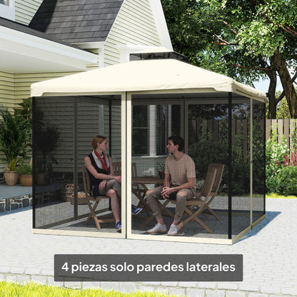 Outsunny 4 Paneles Laterales 302x207 Cm Para Carpa De Jardín Mosquitera_5