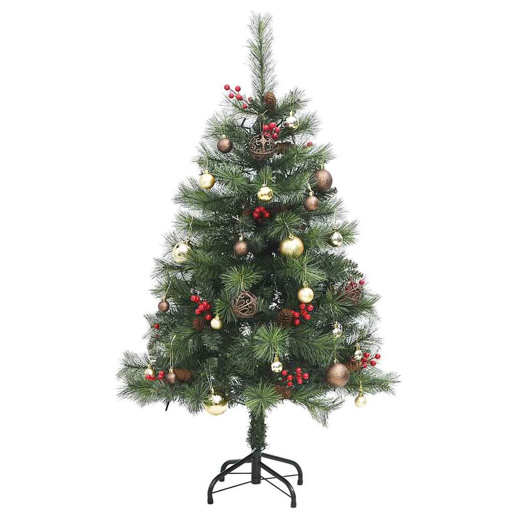 Vidaxl Árbol Navidad Artificial Con Bisagras 150 Led Y Bolas 120 Cm_3