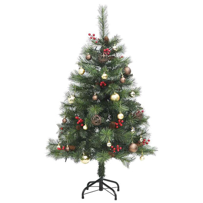 Vidaxl Árbol Navidad Artificial Con Bisagras 150 Led Y Bolas 120 Cm_3