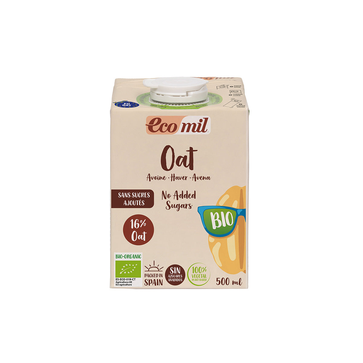 Bebida Vegetal de Aveia Biológica Sem Açúcar ECOMIL 500 ml