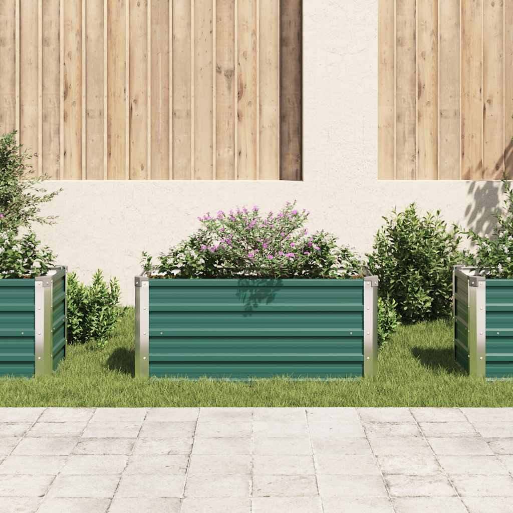 Arriate De Jardín De Acero Galvanizado Verde 100x40x45 Cm_2