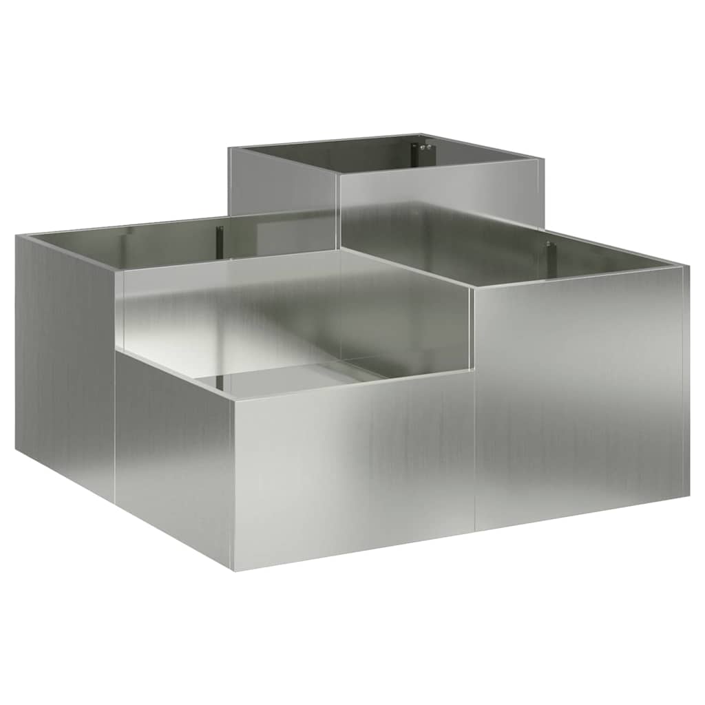 Maceta Para Jardín Plateado 80 X 80 X 48 Cm Acero Galvanizado_0