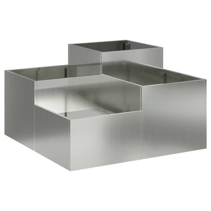 Maceta Para Jardín Plateado 80 X 80 X 48 Cm Acero Galvanizado_0